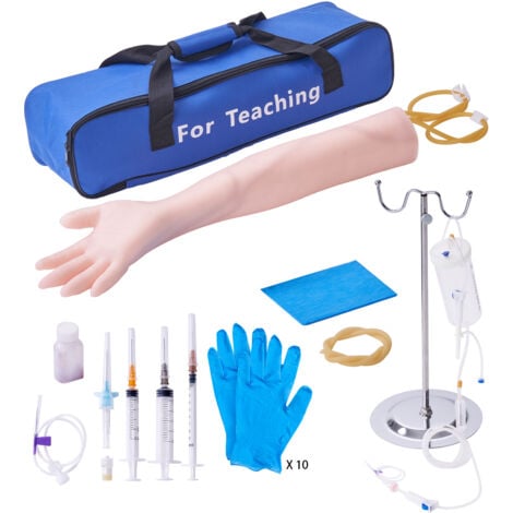 VEVOR Bras deEntrainement pour Perfusion Intraveineuse en PVC, Bras de Formation Haute Simulation avec Sac de Transport, Bras de Pratique de Ponction Veineuse pour Etudiants et Infirmieres Ecoles