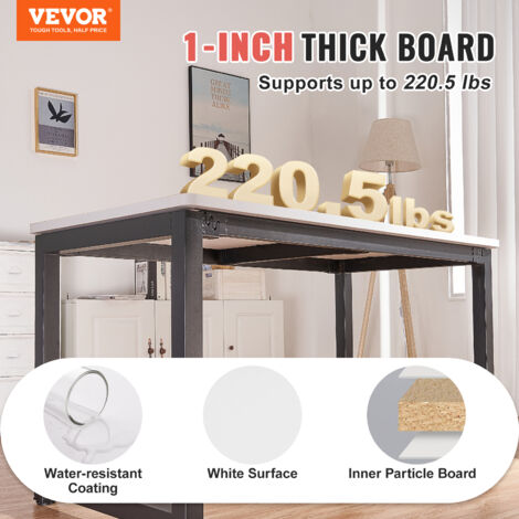 VEVOR Dessus de table, 47,2" x 29,5" x 1", capacite de charge de 220,5 lb, bureau universel monobloc en panneaux de particules pour cadre de bureau electrique reglable en hauteur