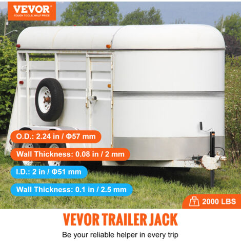 VEVOR Cric de remorque avec cadre en A, capacite de poids de 907kg, support de remorque avec poignee pour soulever remorque de camping-car, remorque a chevaux, remorque utilitaire, remorque de yacht