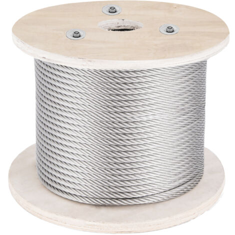 Câble Acier Inoxydable 10m - Diamètre 1mm - Type 7x7 - V4A 316 - Pour Treillis, Jardin, Bricolage