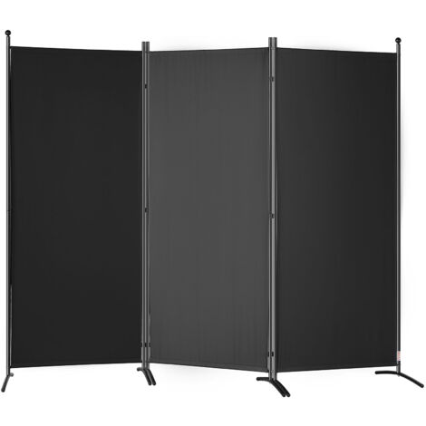 Cloison De Séparation 4 Panneaux Anthracite – 698 X 180 Cm, Tissu Polyester, Pliable Pour Bureau Ou Chambre - 7