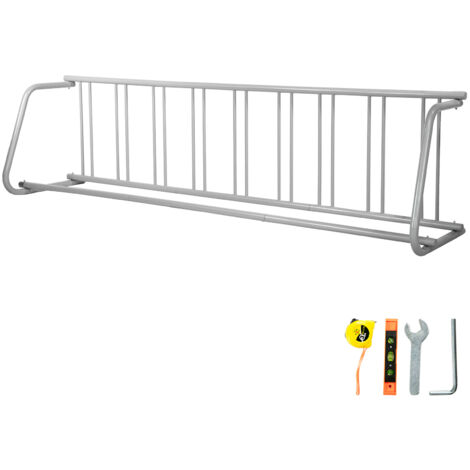 9 Étages Porte Vélos VEVOR Porte Vélos au Sol 283,5 cm de Longueur Support à Vélos en Grille Tout en Acier Garages, Rues, Vours   Sport