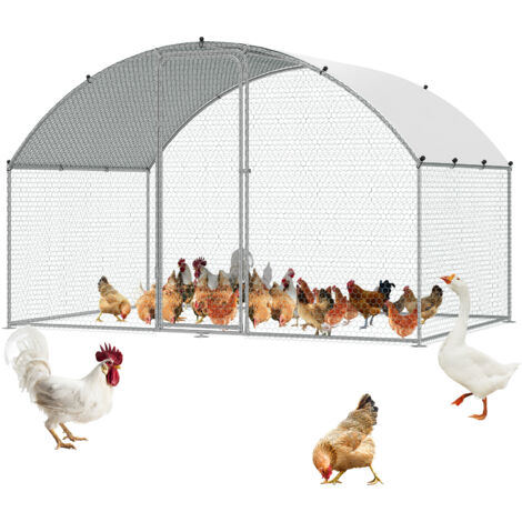 Poulailler En Métal Avec Toit Amovible - 120x58x62 Cm, Pour Poules, Canards, Lapins, Chat, Serrure Incluse