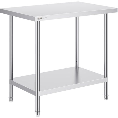 VEVOR TABLE DE Travail En Inox Table De Préparation 76,2 X 91,4 Cm Restaurant EUR 140,99