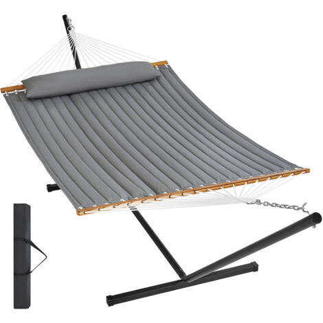 Hamac Double Extérieur - Gris - Capacité 475 Lbs - Sans Support