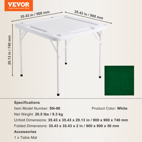Table De Poker Pliable 182 Cm Pour 8 Joueurs, Table De Jeu De Cartes Avec 8 Porte Gobelets En Metal Rails Rembourres Table De Casino Bleu 88860346
