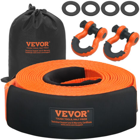 VEVOR Sangle de Treuil 10,2 cm x 9,1 m Lot de 10 Capacite de Charge 2,7