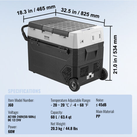 Mini Frigo Portable VEVOR 8L – Compression – Pour Voiture Et Voyage