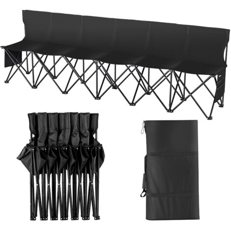 Banc De Touche Pliable Couvert 6 Places - Football - Dimensions 256x80 Cm - Poids 7 Kg - Jaune/noir - 11