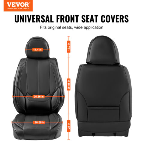 4 Housses De Siège Auto Universelles – Similicuir Noir – Résistantes à L’usure – Pour Voiture, SUV, Camion – Confortables Et Décoratives