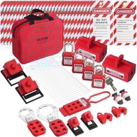 Kit De Sécurité Avec 6 Cadenas Et étiquettes De Verrouillage - Pour Procédures LOTO (Lockout Tagout)