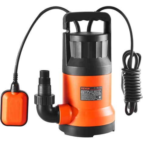 Pompe Submersible Eaux Usées VEVOR 710W - Débit 20000 L/h - Hauteur De Refoulement 9 M - Acier Inoxydable - Interrupteur Flotteur Automatique