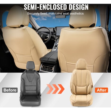 ComPDCVD 4 Piece Auto Housse De Appui Tête Housse D'Appui-Tête Noire Avec Texture En