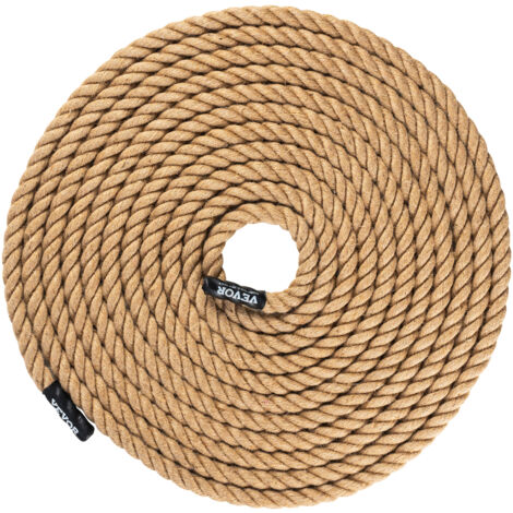 VEVOR Corde deescalade Fitness, 1 pouce deepaisseur, 50 pieds de long, corde deexercice pour les entrainements en salle de sport et a domicile, exercices de musculation et deescalade pour adultes