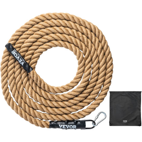 VEVOR Corde deescalade de fitness , 1,5" de largeur, 25 pieds de long, corde deexercice pour les entrainements en salle de sport et a domicile, musculation et escalade, convient aux adultes
