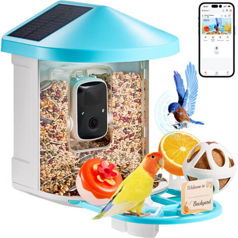 Mangeoire à Oiseaux Avec Caméra NETVUE Birdfy | Observation Temps Réel Sur App | Notification Et Stockage Cloud