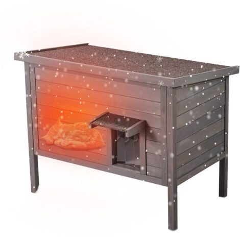 Abri Pour Chat Extérieur Imperméable - Plancher Surélevé, Isolation Thermique, Pliable - Pour Jardin, Terrasse, Cour