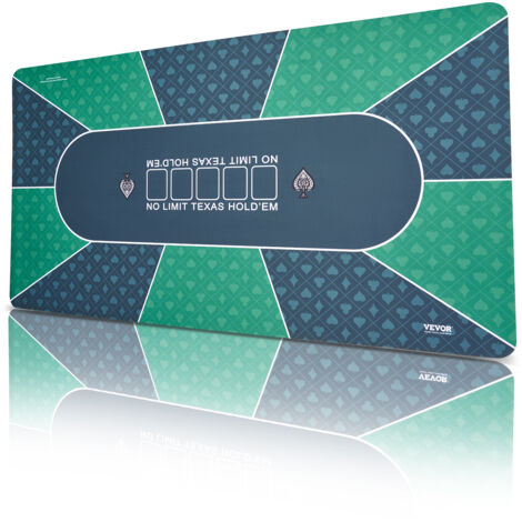 Tapis De Poker Bullets 160x80cm Design Casino - Tissu Luxe Bleu Avec Sac Transport