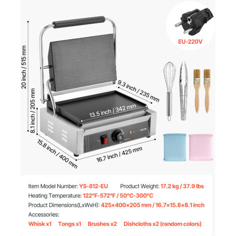VEVOR Plancha Electrique 3200 W, Plaque a Snacker Commerciale, Plaque
