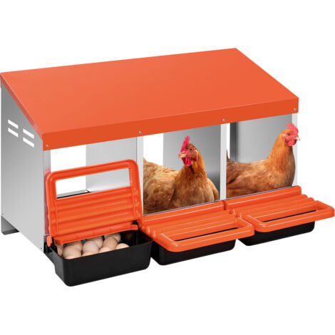 VEVOR Pondoir à Poules 10 Compartiments Boîte En Métal Avec Nichoirs Inclinés | VEVOR FR - 2