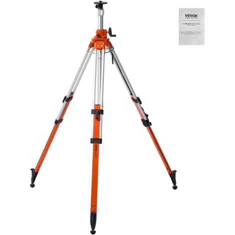 Trepied de niveau laser VEVOR, support filete 5/8"-11, reglage de la hauteur de 45,07 a 114,37 pouces, trepied dearpentage robuste, avec bulle de niveau et limiteur de diffusion