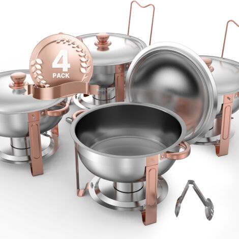 VEVOR Chauffe-Plat 2PCs 4,7 L, Buffet Chauffant Rond, Réchaud en Acier Inoxydable, avec 2 Bacs Pleine Grandeur, Couvercle en Verre, pour Buffet Libre-Service Banquet Hôtel Traiteur Restauration VEVOR Chauffe-Plat 2PCs 4,7 L, Buffet Chauffant Rond, Réchaud en Acier Inoxydable, avec 2 Bacs Pleine Grandeur, Couvercle en Verre, pour Buffet Libre-Service Banquet Hôtel Traiteur Restauration