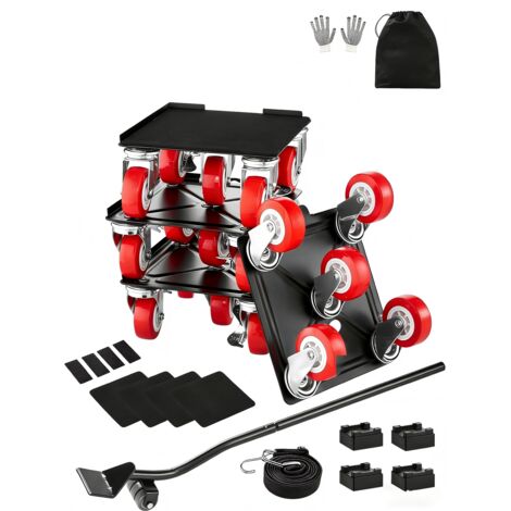 Chariot De Déménagement MaxWorks 80854 - Capacité 90kg - 4 Roues Noires Solides