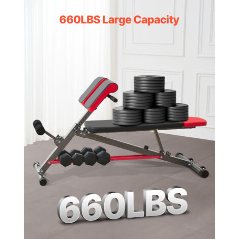 Bench De Musculation Réglable Yoleo - Capacité 300 Kg - Banc De Musculation Reglable Table D Entrainement Pliable Rapide