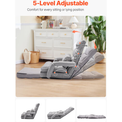 Chaise De Sol Pivotante Chaise De Jeu Pliante Avec Dossier Et Accoudoirs Reglables Fauteuil De Sol Inclinable Gris