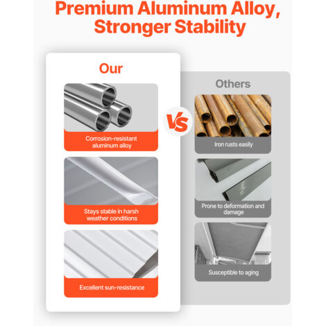 Auvent De Porte D'Entrée 143x61 Cm Marquise De Porte Extérieure Métal, Cadre Acier, Abri De Protection Contre Pluie, Neige, Soleil, Auvent Pour Portes D'Entrée, Fenêtres De Porches, De Balcons | FR