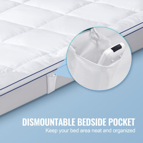 Surmatelas Queen Rembourrage en Fibre Amovible Lavable Épaisseur Surmatelas Queen Rembourrage en Fibre Amovible Lavable Épaisseur