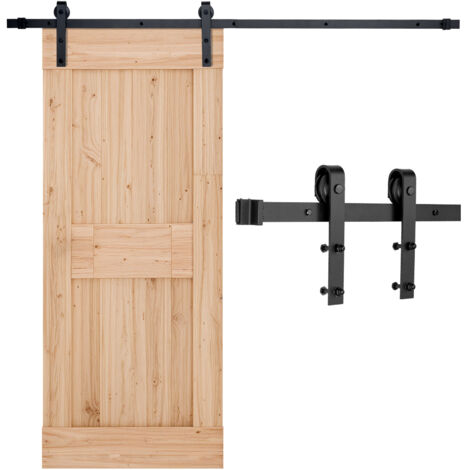 Kit Coulissant Pour Porte De Grange – 6 Rails – Fer Style Campagnard – Café Foncé