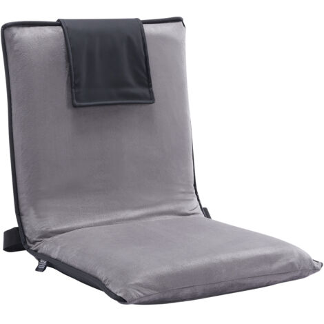Rebecca Mobili Chaise de Meditation, Siege de Sol Pliable, Gris Clair