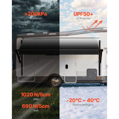Pare-Soleil Auvent Camping-Car Hayon - Filet Imperméable Bloqueur UV Protection