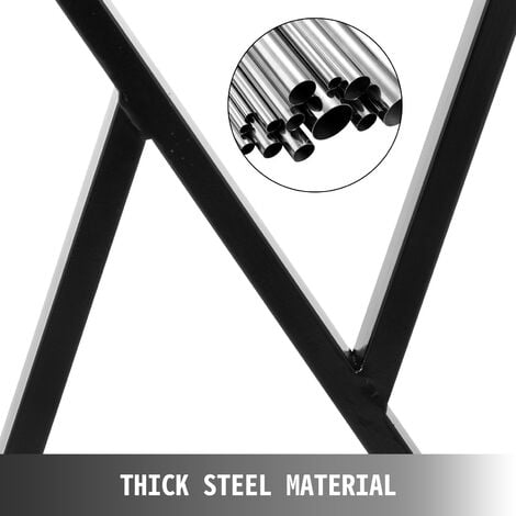 VEVOR Pieds de Table Reglable Hauteur 28Pouce Pieds de Table en Acier 2 Pieces Pieds de Table a Manger Capacite 800kg Pieds de Table en Metal Pieds Reglables Design Zigzag Industriel
