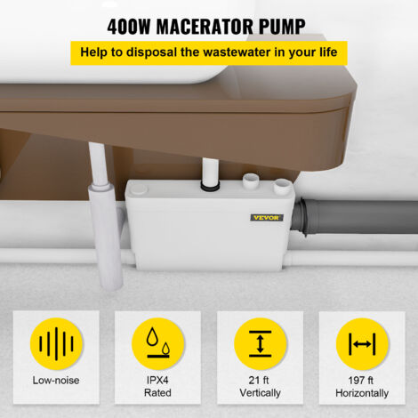 Aquamatix Broyeur Sanitaire 400 W Pompe de Relevage sanitaires avec 3
