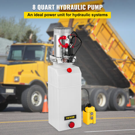 Pompe Hydraulique 12V 800W - Groupe Hydraulique Pour Bennes Basculantes, Plateformes, 1.5L De Réservoir