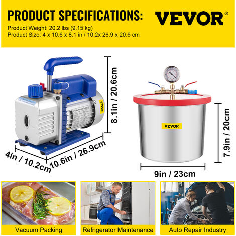 Chambre À Vide En Acier Inoxydable, Chambre De Dégazage Sous Vide 10L