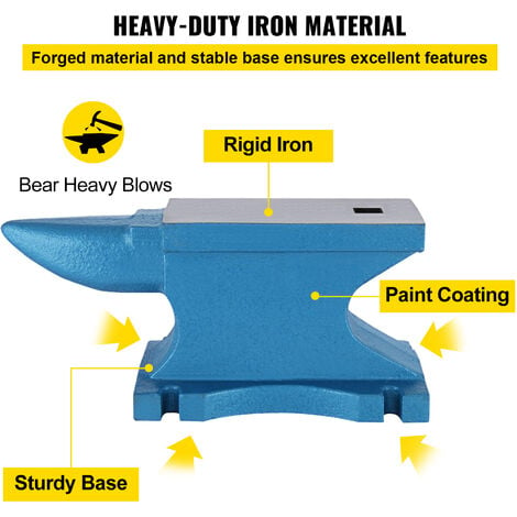 VEVOR Enclume de Forgeron en Acier Dur 10 kg Enclume en Metal Durete 55 HRC  Enclume aux Forges 2 Cornes Traitement de Surface Grand Comptoir Parfait p