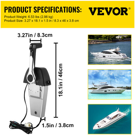 Kit de Boîtier de Télécommande Hors-bord KIMISS Double Levier 5006184 Boîtier de Télécommande de Moteur pour Moteurs de Bateau Accessoire Marin