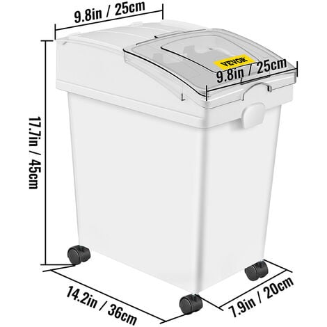 Vevor Bo Te De Stockage De Riz Bacs Farine De C R Ales Sur Roulettes Pcs L