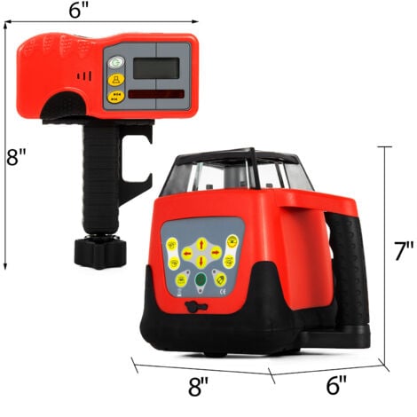 VEVOR Niveau Laser Autonivelant Balayage Rotative a 360 Degres Laser Ligne Verticale Horizontale Module Laser Rotatif Auto-Alignement Faisceau Rouge Distance de Travail 500 m Construction Exterieur