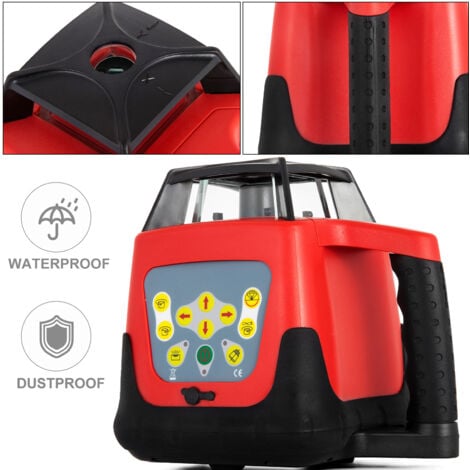 VEVOR Niveau Laser Autonivelant Balayage Rotative a 360 Degres Laser Ligne Verticale Horizontale Module Laser Rotatif Auto-Alignement Faisceau Rouge Distance de Travail 500 m Construction Exterieur