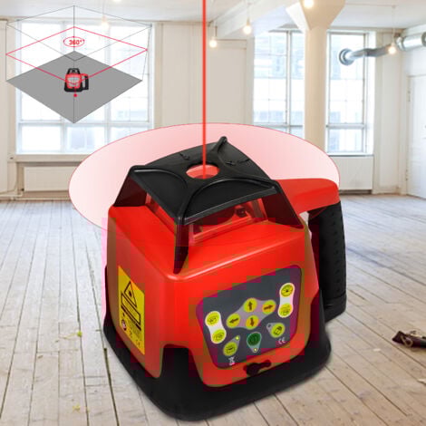VEVOR Niveau Laser Autonivelant Balayage Rotative a 360 Degres Laser Ligne Verticale Horizontale Module Laser Rotatif Auto-Alignement Faisceau Rouge Distance de Travail 500 m Construction Exterieur