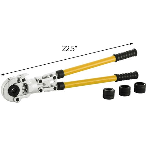 VEVOR Pince a Sertir jaune, Machoires a sertir Pinces a sertir a lames Pinces De Tuyau Convient pour les tuyaux en aluminium/les tuyaux PEX/les tuyaux PB/les raccords en cuivre/les joints en cuivre