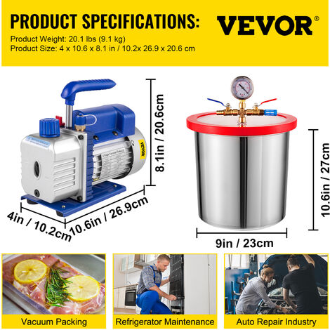 Chambre à Vide Professionnelle 1,5 Gallons (4,5L) - Couvercle En Verre Trempé, Acier Inox Brossé - Pour Stabilisation Bois, Dégazage Silicones
