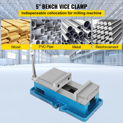 VEVOR Etau de Percage de Fraisage, Ouverture 125 mm Precision Etau de Serrage 24 KN Etau deetabli Hauteur 110 mm Serre-Joint Etabli Accessoire Principal   pour Fraiseuse de Precision et Machine NC/CNC