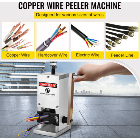 VEVOR Machine a Denuder Manuelle 1,5-25 mm Pince a Denuder Fils, 15 m/min Lame Remplacable Machine a Denuder Cable en Alliage deAluminium avec Panneau deAlimentation pour Recuperation Recyclage Fil