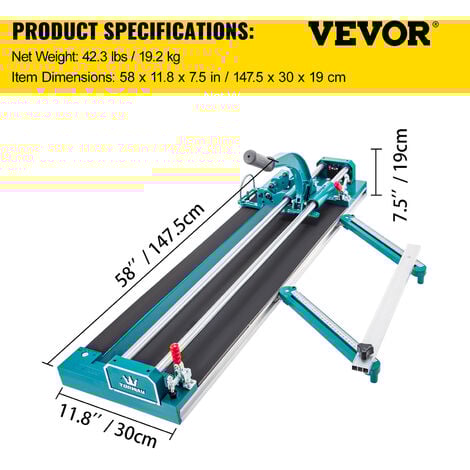 VEVOR Coupe-carreaux manuel G-01, Coupeur de Carrelage Manuel 1200mm, Coupe Carrelage Professionnel pour couper les materiaux en pierre y compris les carreaux de sol normaux/les carreaux polis