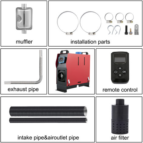 Chauffage Diesel Portable 12V 5kW Uimoso - Écran LCD, Télécommande, Pour Camping-Car, Atelier, Chantier